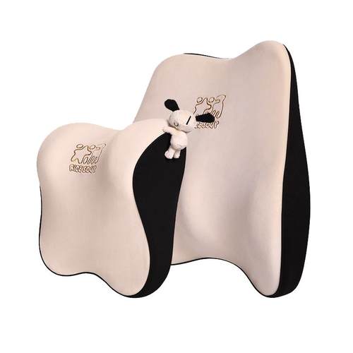爱车屋汽车记忆棉头枕护颈枕腰靠枕头一对可爱座椅颈椎枕车载用品