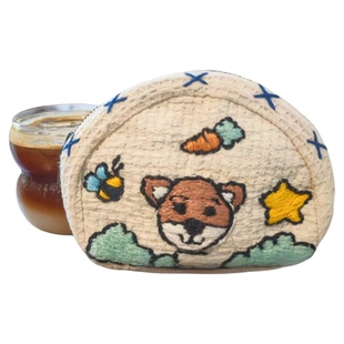 泰国清迈JJ市场代购手工刺绣小包零钱包化妆包可爱棉布包