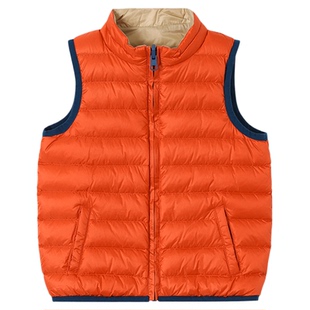 允儿妈秋冬杜邦三防90白鹅绒双面马甲女童羽绒背心儿童保暖内胆潮