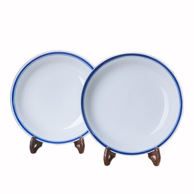 青花华轩陶瓷圆形菜盘深盘凉菜盘