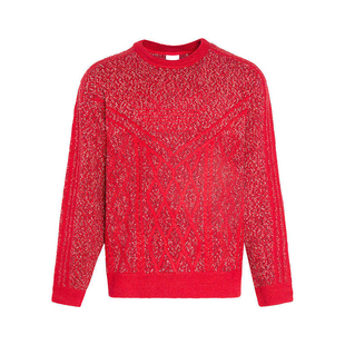 【自营】Adidas阿迪达斯何与同款新年运动宽松毛衣针织衫KT0693