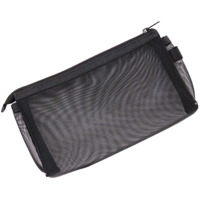 无印良品文具简约透明网纱笔袋