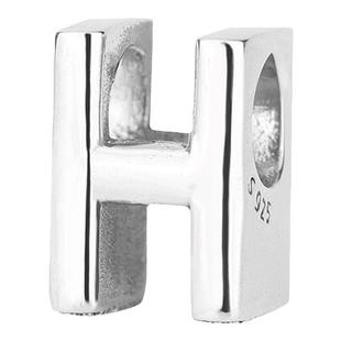 PANGQIA潘家银珠子复古风格手链字母串珠diy银饰配件S925纯银手镯