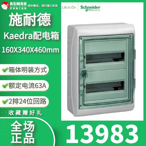 议价13983施耐德Kaedra新能源汽车充电高档防水防尘配电箱2排24位