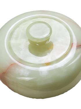 天然玉石茶叶罐存储中式摆件