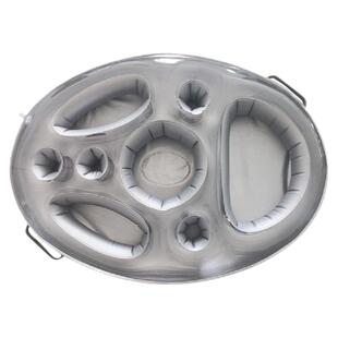 新款PVC水上冰吧 自助冰盘派对漂浮便携饮料架多孔杯垫托盘