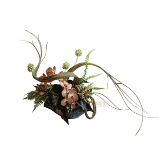 妖及 现代艺术软装仿真花艺【绿杨枝荫】样板间酒店客厅装饰摆件