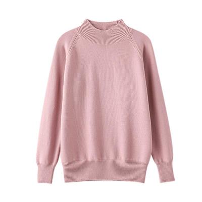 纯棉套头立领外穿长袖针织衫