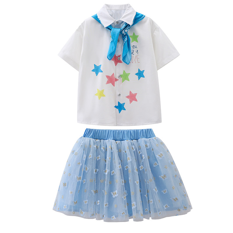 六一儿童节表演服夏季多巴胺班服校服幼儿园园服学院风衬衫演出服