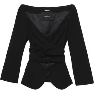 IT pushBUTTON女装交叉扭结西装夹克新品大开领镂空外套0113FDXK