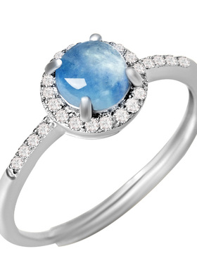 宫里上新正品天然海蓝宝戒指