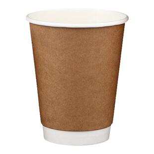 90口径一次性咖啡纸杯热饮ins风双层加厚带盖直饮胖胖奶茶杯