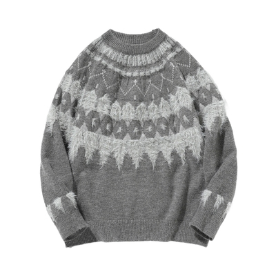 费尔岛毛衣针织套头圆领