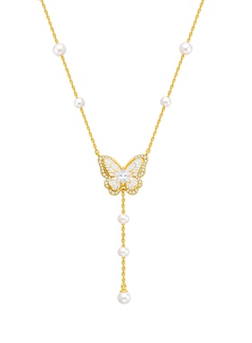 EAUFLORA绫蝶珍珠项链蝴蝶吊坠