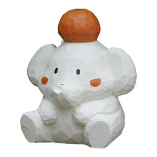 立象立项摆件原创大象吉祥如意中项目办公室可爱木雕生日礼物艾集