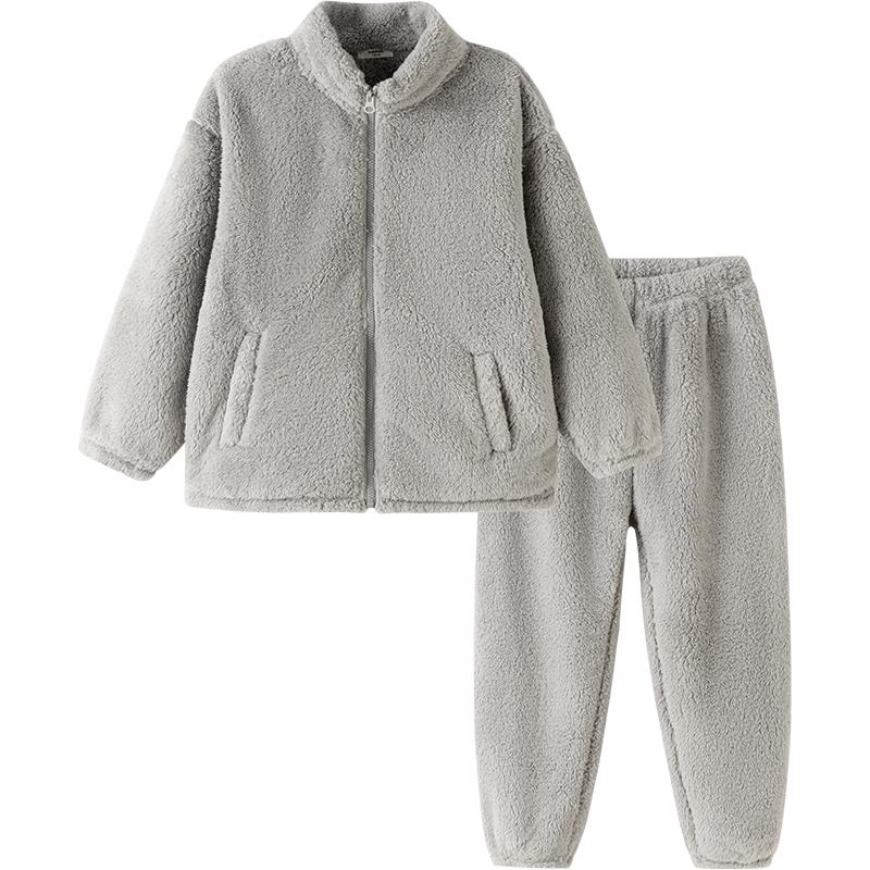 巴拉巴拉balaOne儿童睡衣套装2025冬季新款厚珊瑚绒男女童家居服