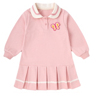 嘟嘟家女童连衣裙春季儿童长袖裙子女宝卫衣裙休闲宝宝洋气春装潮