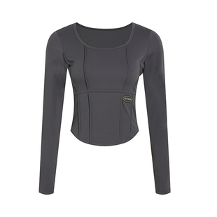 芮柯纳未lrecnava 秋季新品带胸垫女瑜伽上衣健身运动衣普拉提