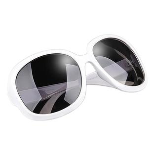 偏光白色框墨镜女高级感2025新款时尚复古太阳镜大脸防紫外线眼镜