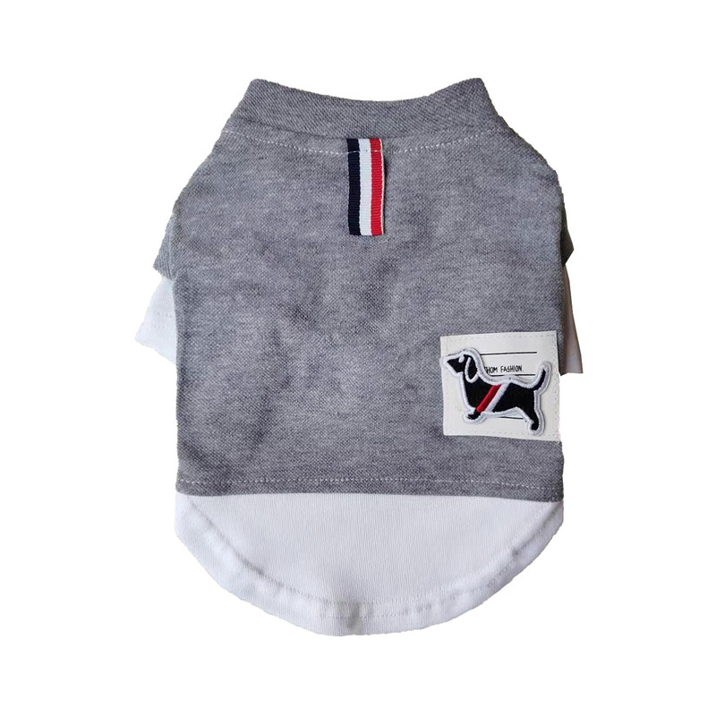 时尚狗狗衣服中小型犬西施马尔泰雪纳瑞比熊泰迪卡通假两件棉短袖