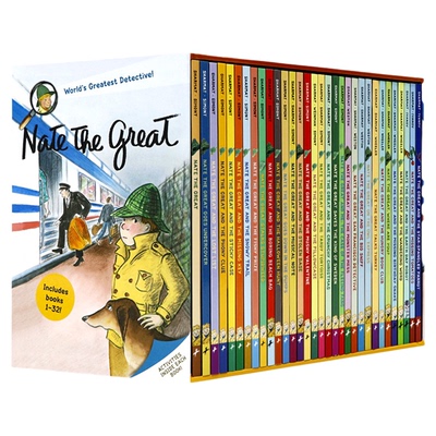 现货 Nate the Great 了不起的小侦探内特32册全套礼盒 英文原版小说 儿童桥梁章节推理小说大侦探内特福尔摩斯 英语读物汪培珽
