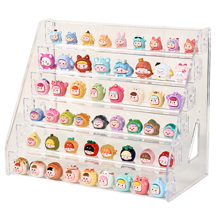 萌粒展示收纳架吧唧徽章迷你小摆件阶梯式置物架亚克力梯形透明架