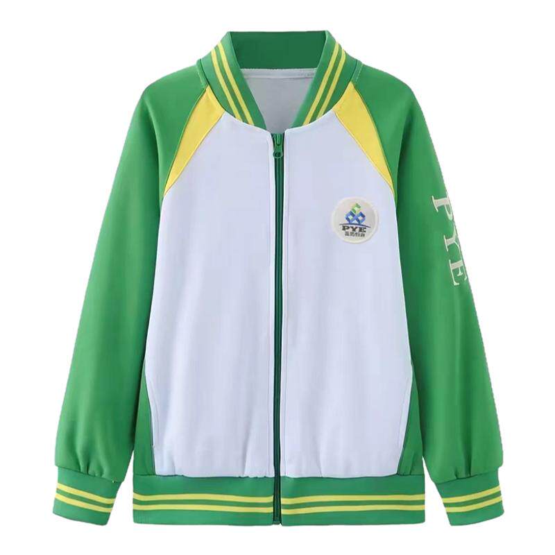 番禺区小学生新款绿色校服纯棉透气冬装运动秋外套上衣厚长裤男女