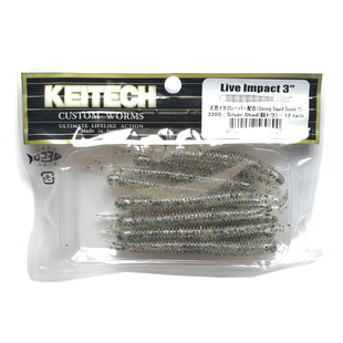 日本K牌叉尾鱼软饵KEITECH鲈鱼内德钓路亚微物软虫饵Live Impact