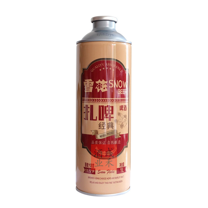 小钢炮雪花扎啤1L罐装黄啤