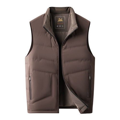 [高蓬羽绒]梦特娇男士羽绒服25冬款背心立领鸭绒外套保暖马甲厚C