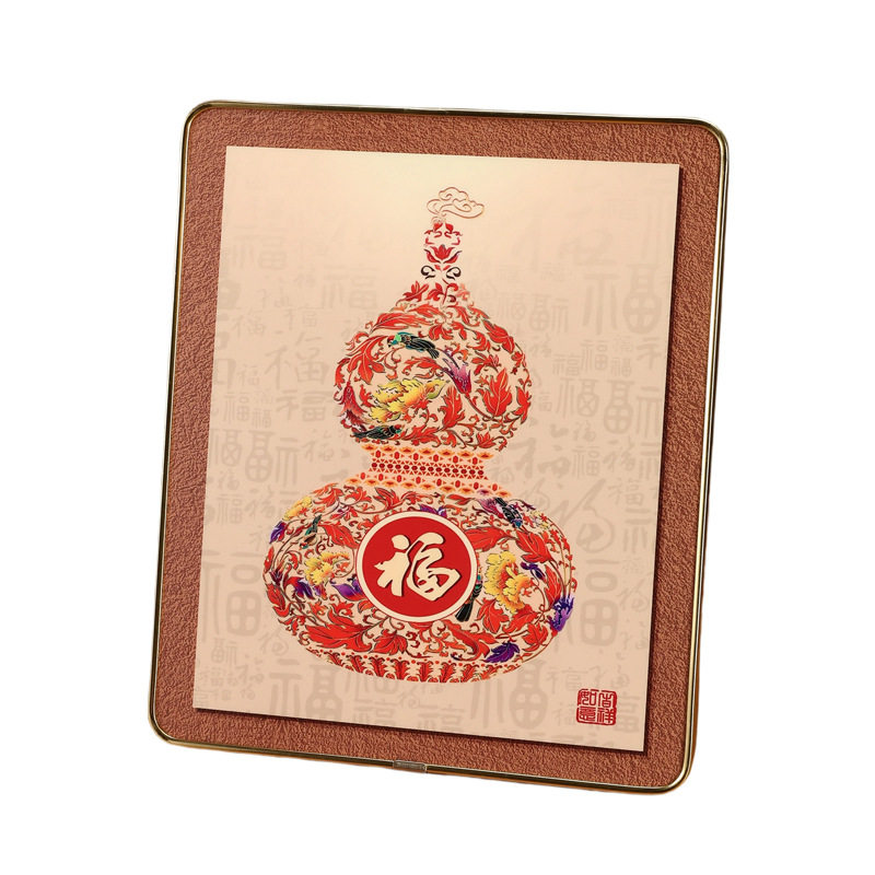 中古风相框摆台装饰画柿柿如意百鸟花卉客厅玄关桌面摆件乔迁好礼