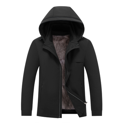 威力银狐派克服可拆卸帽灰整貂