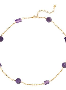 fettero金色混形紫色项链