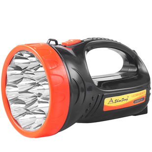 山峰充电式LED手提探照灯家用户外便携式强光手电筒