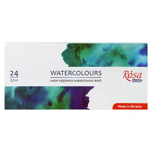 乌克兰罗莎水彩颜料学生级全块固体24色美术艺考初学绘画新手套装