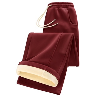 都市丽人红色卫裤女2026新款今年流行爆款冬马年本命年加绒裤子X