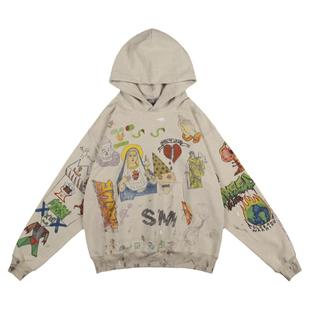 ReadyMade Saint Michael辛普森手绘涂鸦男女卫衣复古破洞帽衫