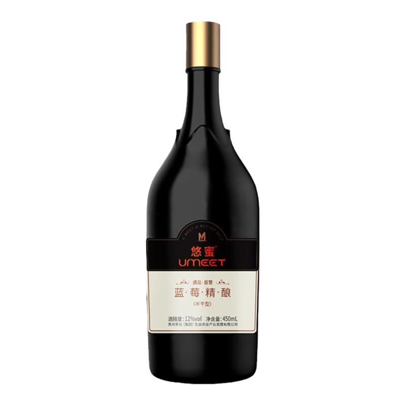 悠蜜蓝莓精酿遇见蓝雪半干/半甜型果酒450ml整箱6瓶礼盒团购送礼