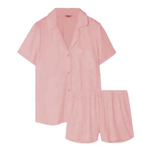 Eberjey美国莫代尔罗纹休闲家居服夏季舒适短袖女睡衣