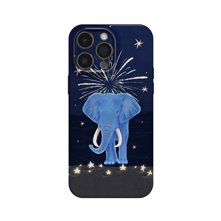 星象事成~蓝色大象烟花ins适用iPhone16promax手机壳苹果13华为pura70小米15opporeno14荣耀400iqoo13红米k80