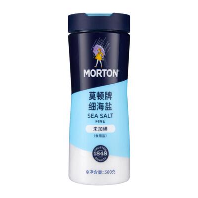 莫顿无碘细海盐500g瓶装