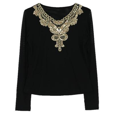 新疆舞蹈演出服春夏季新款网纱古典舞民族舞上衣维族舞蹈女款上衣