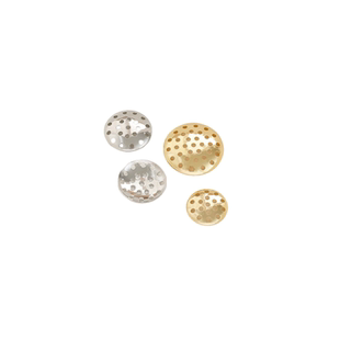 14K包金保色多孔托片网盘diy手工编花托盘网片网花托胸针头饰配件