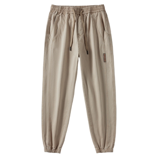 班尼路SK秋冬季潮流束脚九分加厚加绒百搭宽松工装裤男士休闲裤YS