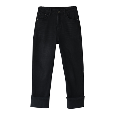 水洗九分烟管直筒牛仔裤女冬季