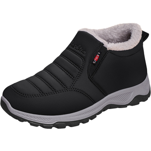 老北京布鞋男冬季加厚棉鞋加绒保暖防滑休闲一脚蹬中老年爸爸棉鞋