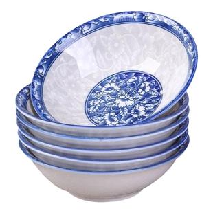 老式复古青花瓷拉面碗热干面碗面馆用家用米饭碗陶瓷碗大汤碗菜盘