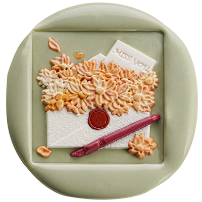 羽墨文火漆印章原创设计黄铜精雕