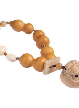 怀朴金丝竹蟾蜍文玩手把件多宝