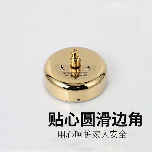 阳台隐形晾衣绳免打孔不锈钢钢丝绳浴室卫生间可伸缩现货金色宿舍